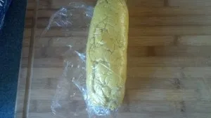 Casheese, shaped into a log