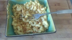Macaroni & casheese with TVP 'bacon' bits